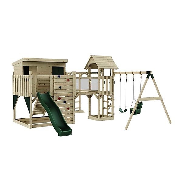 OutdoorToys Spielturm Johanna mit Babyschaukel Dunkelgrün günstig online kaufen