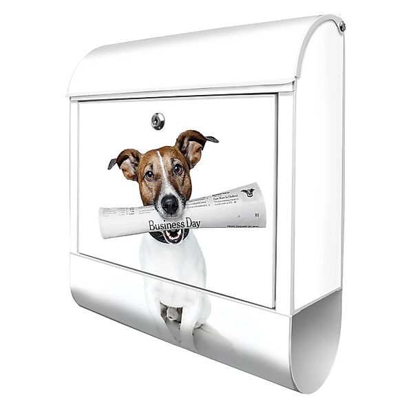 Banjado Design Briefkasten Weiß Pulverbeschichtet 39x47x14cm 2 Schlüssel Mi günstig online kaufen