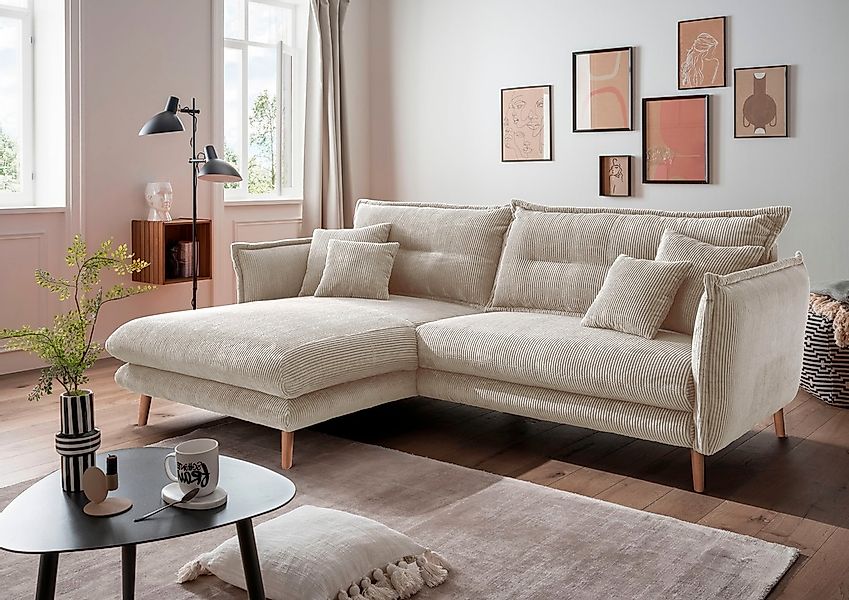 INOSIGN Ecksofa "Lazio modern und bequem, schmale Armlehnen, tolle Detailve günstig online kaufen