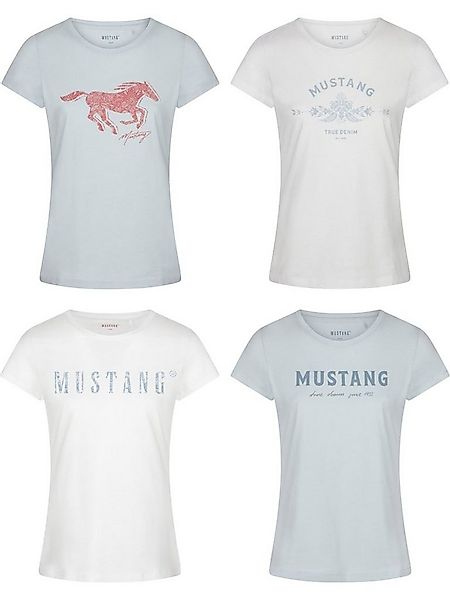 MUSTANG T-Shirt Damen Logo Printshirt Alexia C Logo Slim Fit (4-tlg) Basic günstig online kaufen