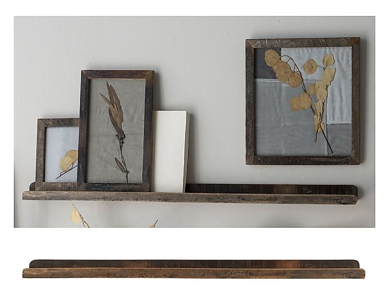 Ib Laursen Wandregal Regal Wandregal Bilderregal Holz Unika Alt L90xH3,7xT8 günstig online kaufen