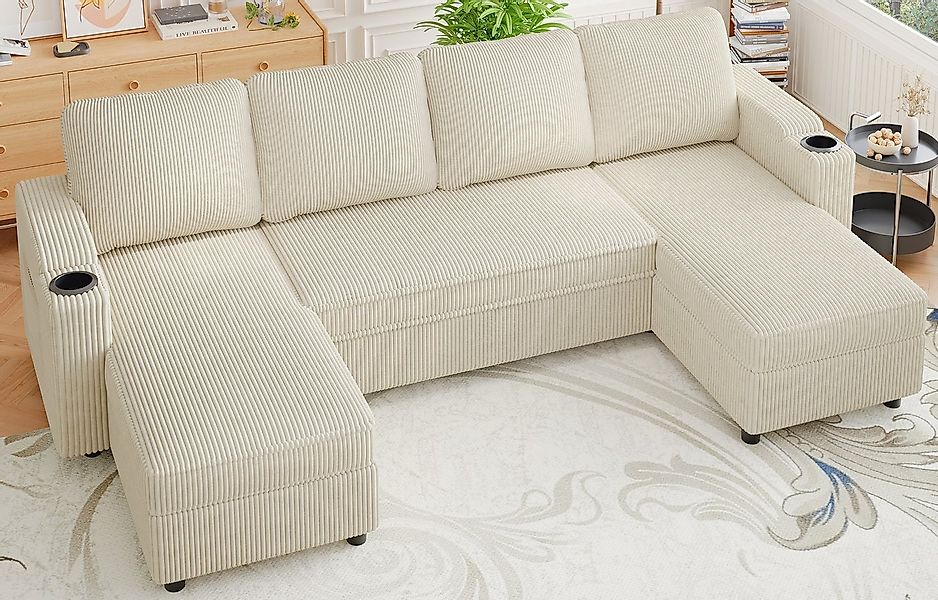 GUNJI Ecksofa L-shaped/U-shaped sofa with storage and sleeping functions günstig online kaufen