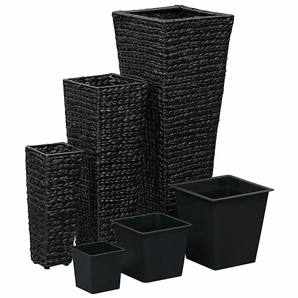 Garten-hochbeete 3-tlg. Wasserhyazinthe Schwarz günstig online kaufen