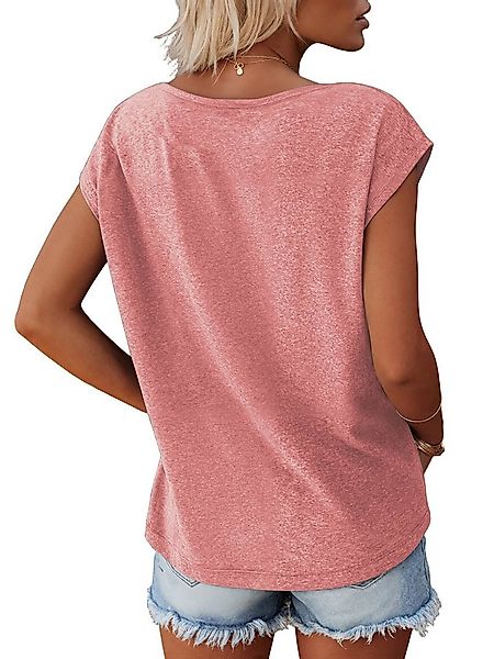 PYLIKE Kurzarmshirt Damen Ärmellos Sommer Basic-Shirt mit ausgefallene Prin günstig online kaufen