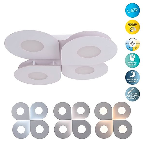 näve LED Deckenleuchte »Smilla« LED-Modul 1 Stk. warmweiß - kaltweiß weiß, günstig online kaufen