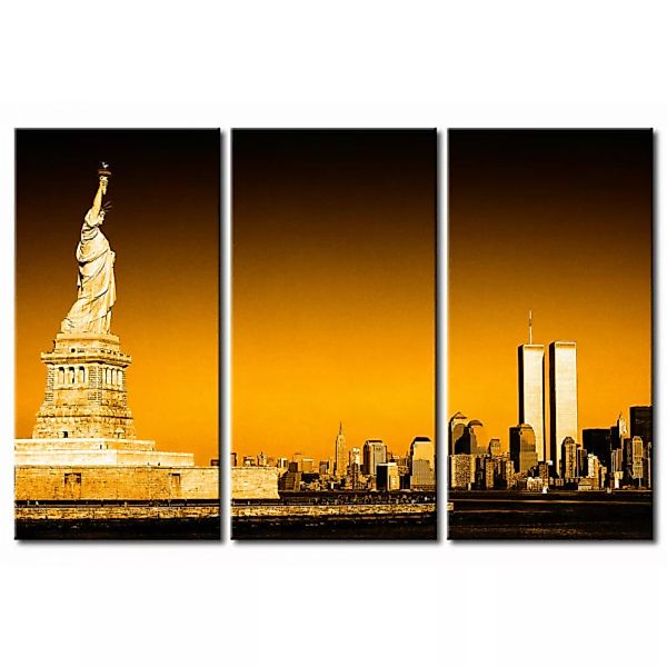 Wandbild Freiheitsstatue in Gelb  XXL günstig online kaufen