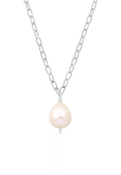Elli Premium Perlenkette "Barock Süßwasserzuchtperle Natur 925 Silber" günstig online kaufen