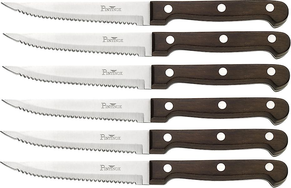 PINTINOX Steakmesser "P.Wood" aus rostfreiem Stahl, Griff aus Pakkaholz, Kl günstig online kaufen