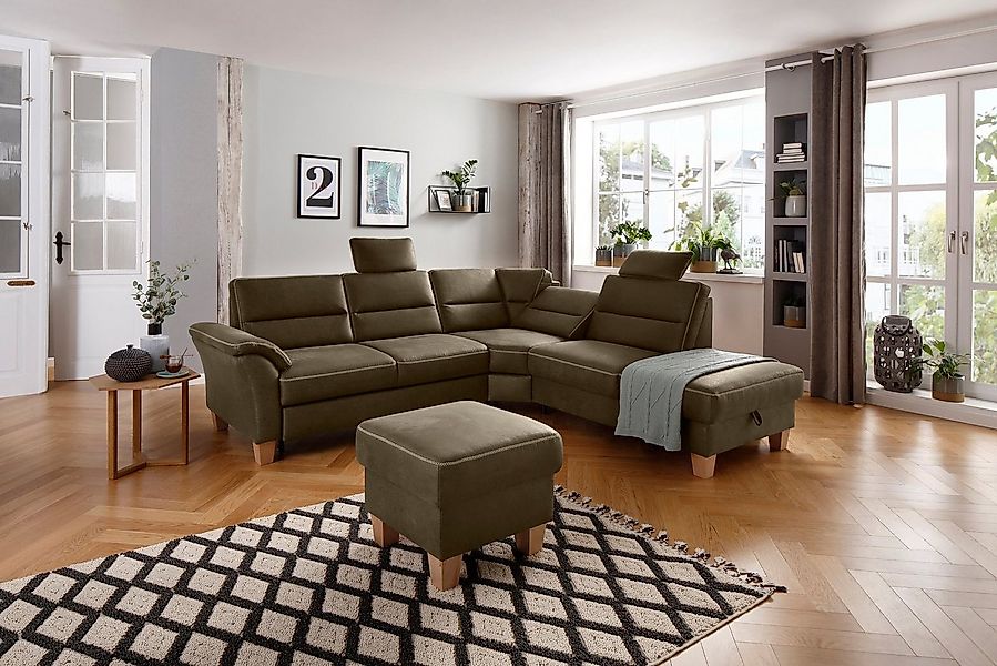 Home affaire Ecksofa Soleo L-Form, komfortabel durch Trapezecke mit Relaxfu günstig online kaufen