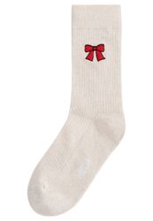 MELA Socken Unisex Gerippte Socken Stickerei günstig online kaufen
