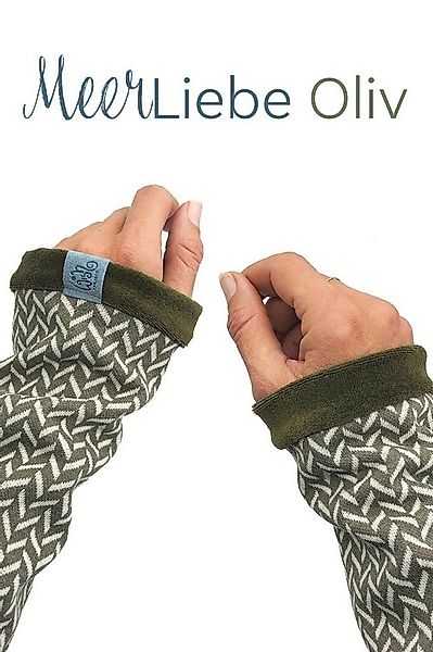 Wishproject® Armstulpen Damen Pulswärmer, Fischgrat Style & Grün Hergestell günstig online kaufen