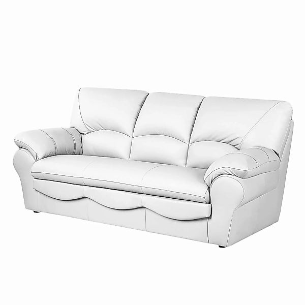 home24 Modoform Sofa Torsby 3-Sitzer Weiß Kunstleder 205x92x85 cm günstig online kaufen