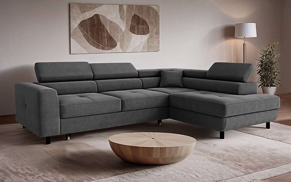 OTTO home Ecksofa »AADEN Schlafsofa mit verstellbaren Kopfstützen, B/T/H: 2 günstig online kaufen