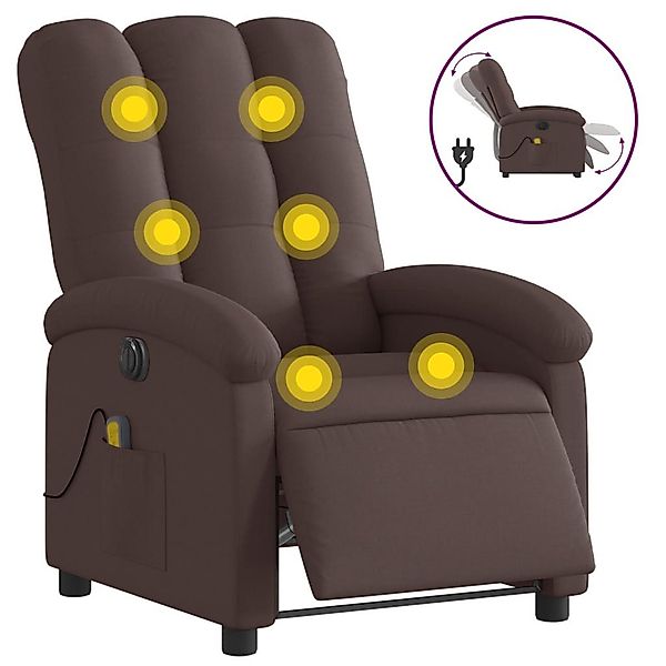 vidaXL Sessel Massagesessel Elektrisch Dunkelbraun Stoff günstig online kaufen