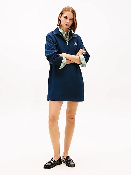 Tommy Hilfiger Minikleid "TH SCRIPT 1/2 ZIP TERRY DRESS" günstig online kaufen
