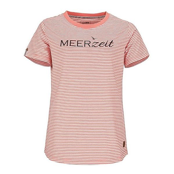 modAS Kurzarmshirt Damen T-Shirt mit Streifen und Print Meerzeit – Basic Sh günstig online kaufen