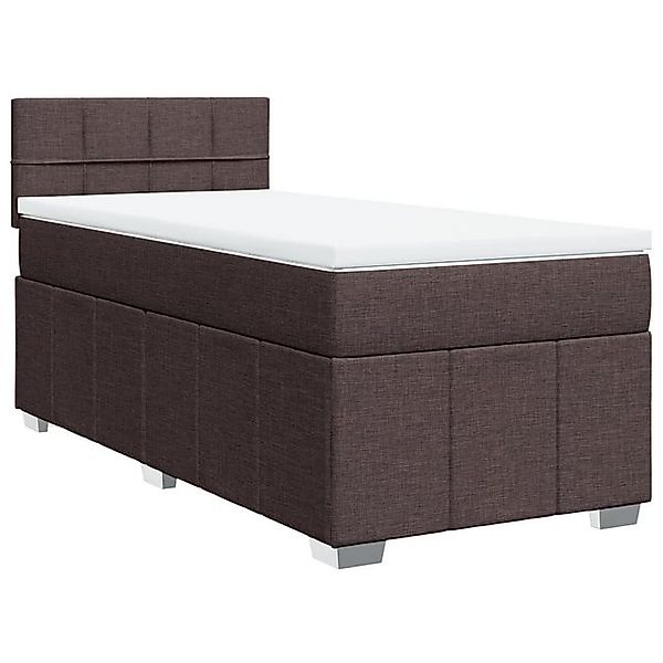 vidaXL Bett Boxspringbett mit Matratze Dunkelbraun 90x190 cm Stoff günstig online kaufen