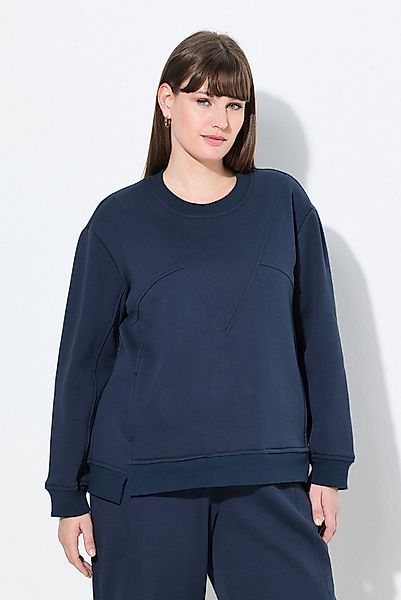 Ulla Popken Sweatshirt Sweatshirt Patchlook Rundhals Langarm Biobaumwolle günstig online kaufen