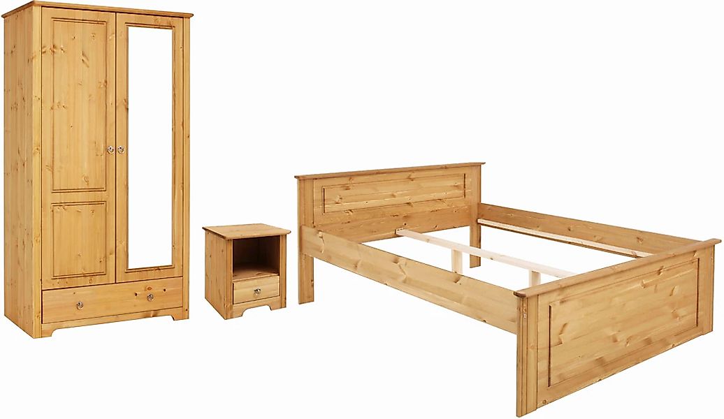 OTTO home Schlafzimmer-Set "Hugo" Set, 3 Stk. tlg. Bett 140x200cm, 2-trg Kl günstig online kaufen