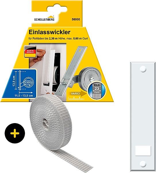 SCHELLENBERG Einlass-Gurtwickler Unterputz, inkl. Abdeckplatte weiß und Rol günstig online kaufen