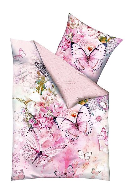 JACK Wendebettwäsche 135x200cm Butterfly Dreams Rosé, günstig online kaufen