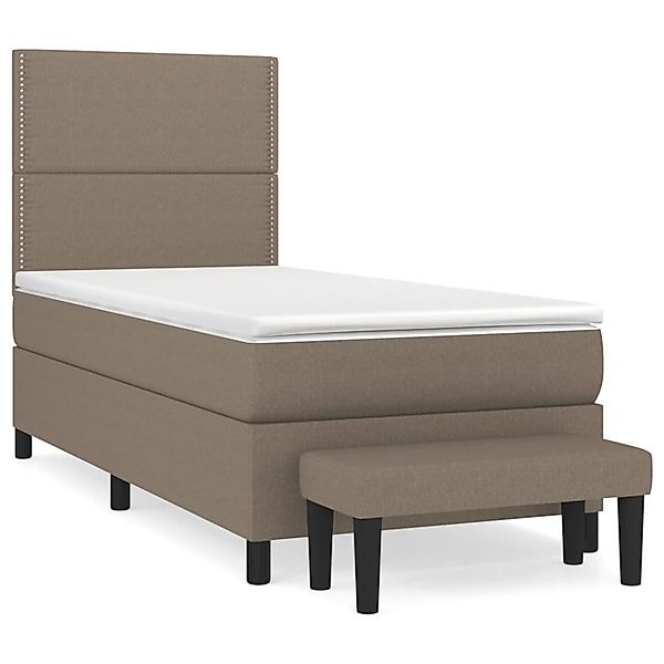 vidaXL Boxspringbett mit Matratze Taupe 90x200 cm Stoff1467046 günstig online kaufen