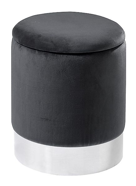 Home4You Sitzhocker, Ø 31 cm, Dunkelgrau, günstig online kaufen