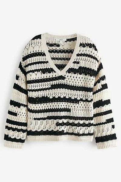 Next V-Ausschnitt-Pullover Gestreifter Pullover (1-tlg) günstig online kaufen