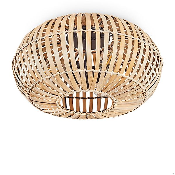 hofstein Deckenleuchte moderne Deckenlampe aus Metall/Bambus günstig online kaufen