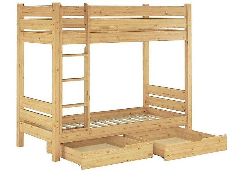 ERST-HOLZ Etagenbett Stockbett Kiefer 100 x 220 Nische 80 2 Rollroste 2 Bet günstig online kaufen
