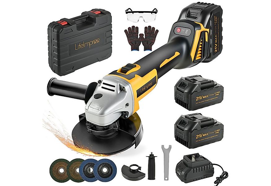 LifeImpree Akku-Winkelschleifer Professional Winkelschleifer, Scheiben-Ø 12 günstig online kaufen