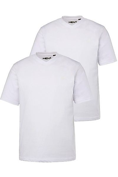 Men Plus T-Shirt Men+ T-Shirt Basic 2er-Pack Halbarm V-Ausschnitt günstig online kaufen