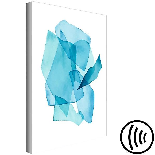 Bild auf Leinwand Blaue Formen - aquarellartige Abstraktion auf auf weißem günstig online kaufen
