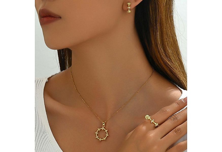 trends for living Schmuckset Schmuckset in Bambusform, runder Silhouette un günstig online kaufen