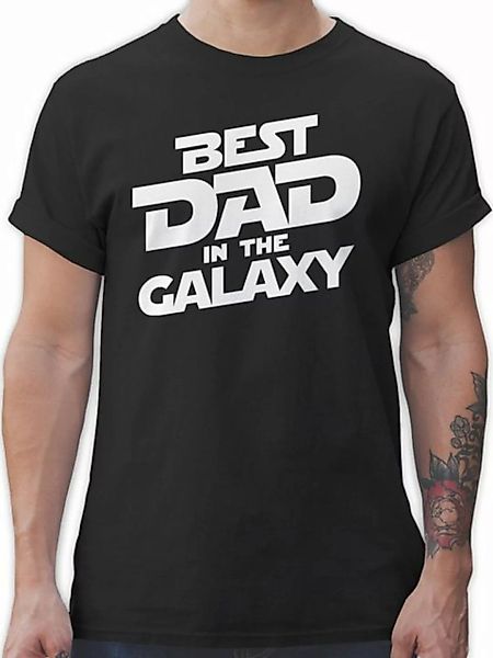 Shirtracer T-Shirt Best dad in the galaxy weiß Vatertag Geschenk für Papa günstig online kaufen