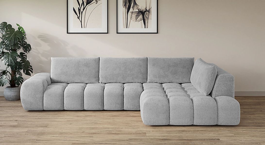 OTTO home Ecksofa "AZITA L-Form, XXL 352 cm Designsofa in Bubble-Opitk" los günstig online kaufen
