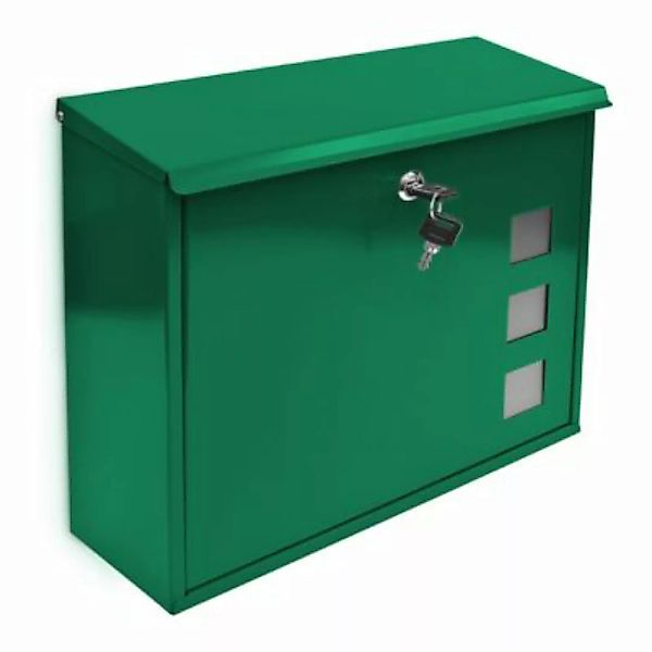 relaxdays Briefkasten Metall 3 Fenster Farbauswahl grün günstig online kaufen