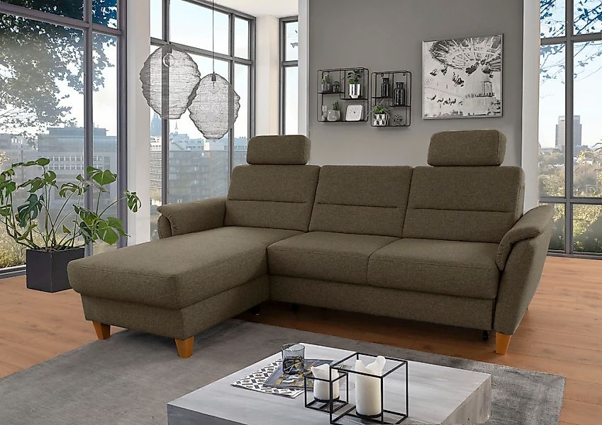 Home affaire Ecksofa "Palmera L-Form", Federkern, wahlweise mit Bettfunktio günstig online kaufen