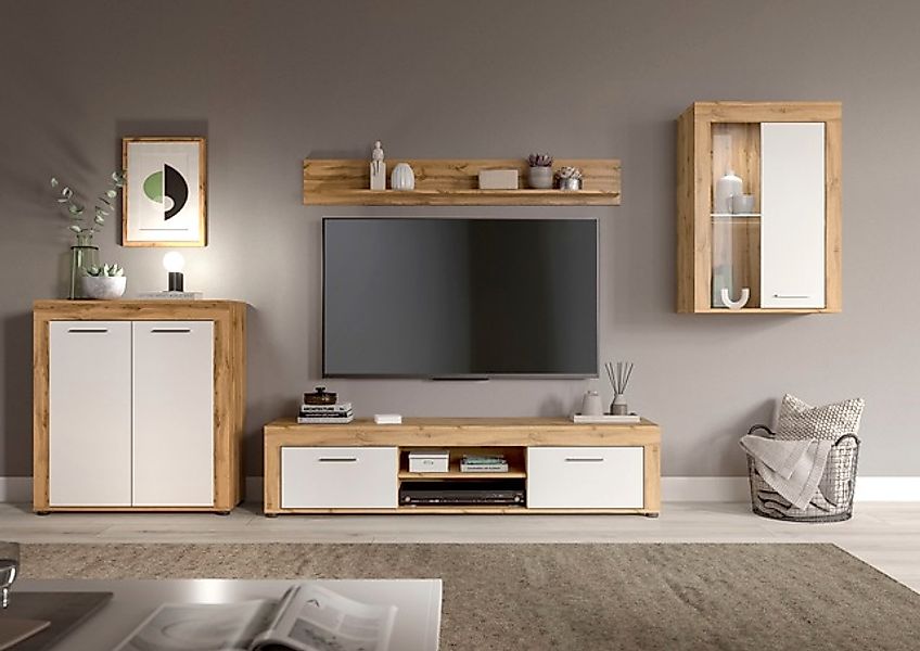 INOSIGN Wohnwand »Aosta, 4-tlg., best. aus: Highboard, Lowboard, Wandboard günstig online kaufen