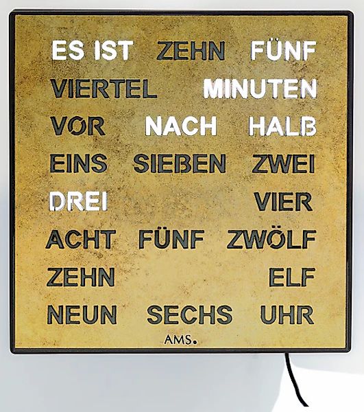 AMS Wanduhr Wortuhr LED Wanduhr Tischuhr günstig online kaufen