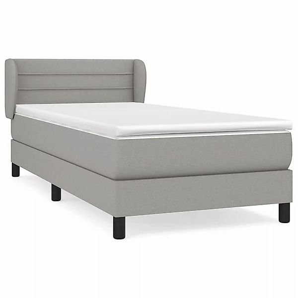 vidaXL Boxspringbett mit Matratze Hellgrau 80x200 cm Stoff1387577 günstig online kaufen