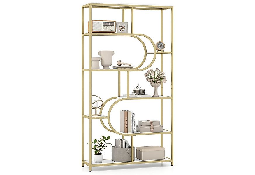 COSTWAY Bücherregal, 5-stöckiges Standregal geometrisch Metallrahmen 30x95x günstig online kaufen