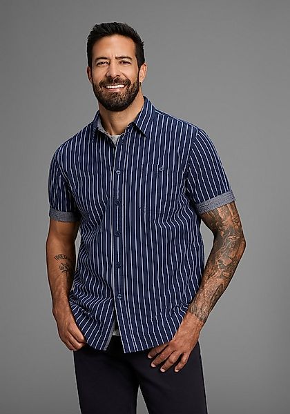 Man's World Kurzarmhemd modern gestreift günstig online kaufen