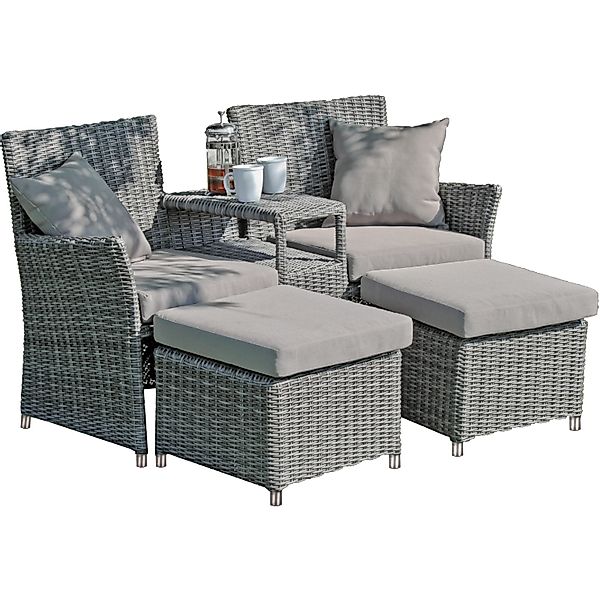 Garden Pleasure Gartensessel »CALGARY«, (Set), Doppelsessel mit integrierte günstig online kaufen