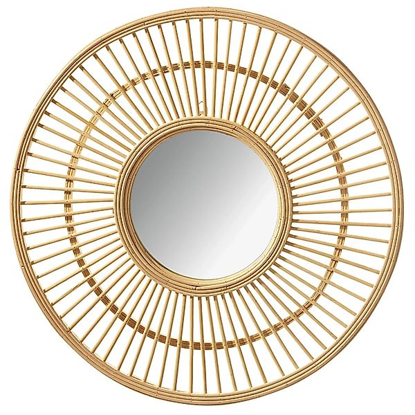 Kobolo Spiegel Wandspiegel LINA mit Rahmen aus Rattan günstig online kaufen