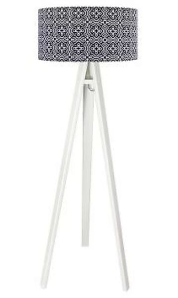 Stehlampe ERIK Weiß Schwarz Retro Dreibein 140cm günstig online kaufen