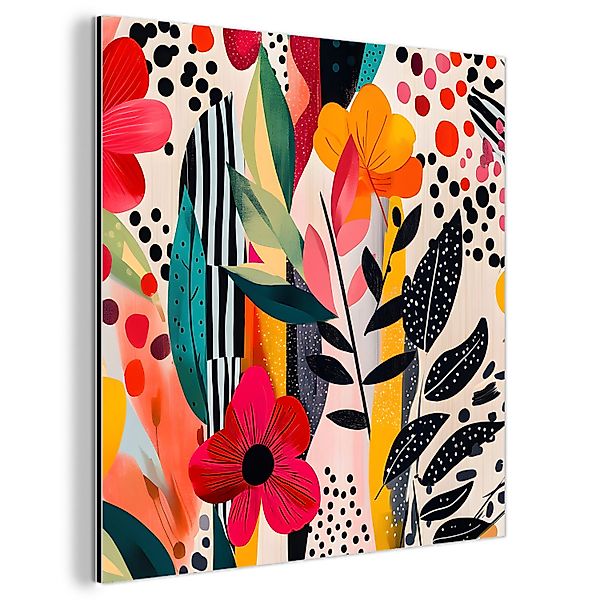 MuchoWow Metallbild Blumen - Blätter - günstig online kaufen