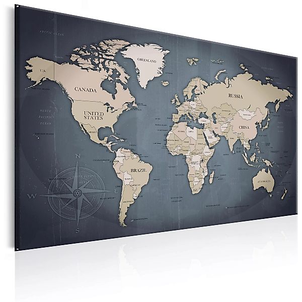 Wandbild - World Map: Shades of Grey günstig online kaufen