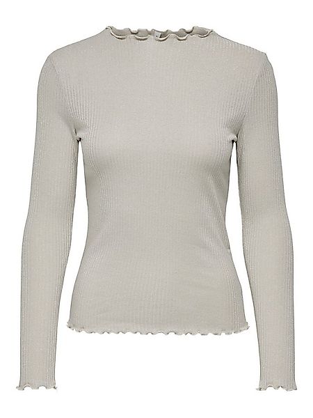 ONLY Blusenshirt Elegantes langärmeliges Ripp-Design mit Rüschenabschluss ( günstig online kaufen
