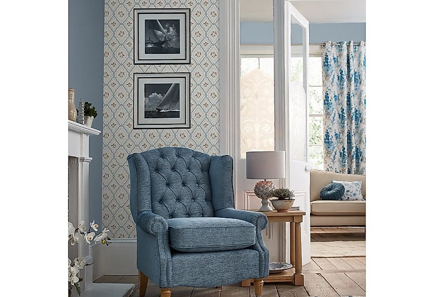 LAURA ASHLEY Vliestapete Pinford Trellis, glatt, geblümt, (1 St), 10mx52cm günstig online kaufen